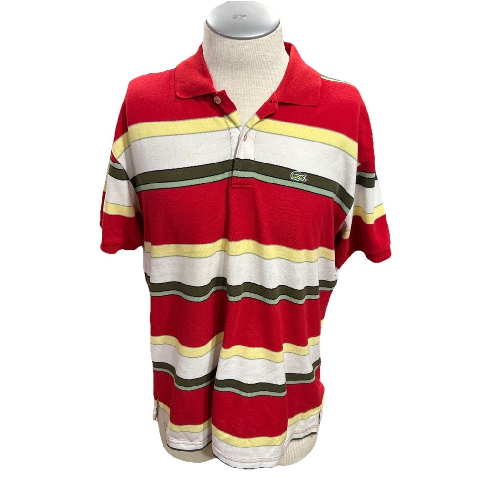 Lacoste Mens Polo Shirt‎ Large Colorblock Short Sleeves Vintage